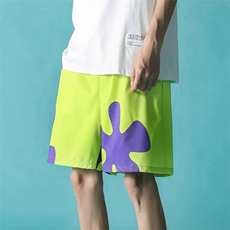 夏季派大星同款情侣短裤大码宽松冰丝沙滩裤印花五分裤DK07P28，男装牛仔裤，星座417-3
