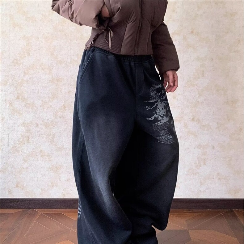 丛林老虎潮hiphop爵士街舞运动裤美式嘻哈直筒阔腿宽松男女卫裤,男装休闲裤,星座506A