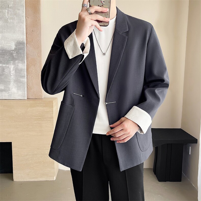 轻熟风~2025秋季微阔休闲西装外套K611/P105,男装西服套装,电商B331