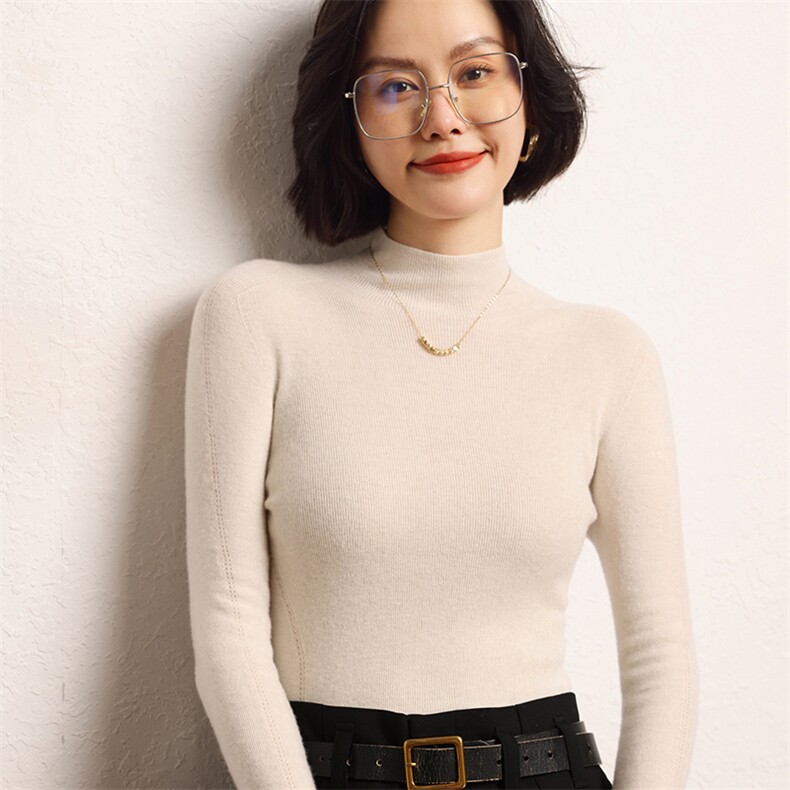 2025年秋季一线镂空抽条半高时尚百搭通勤休闲，女装羊绒衫，魅途羊绒