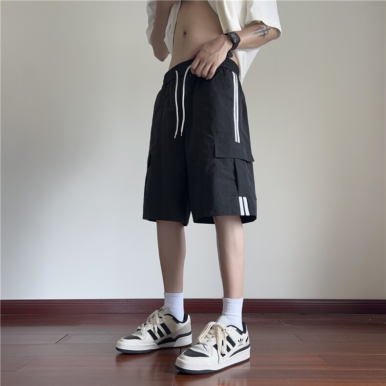 夏季新款工装口袋条纹宽松速干休闲五分裤B315-K24170-特p30控58,男装牛仔裤,电商B315