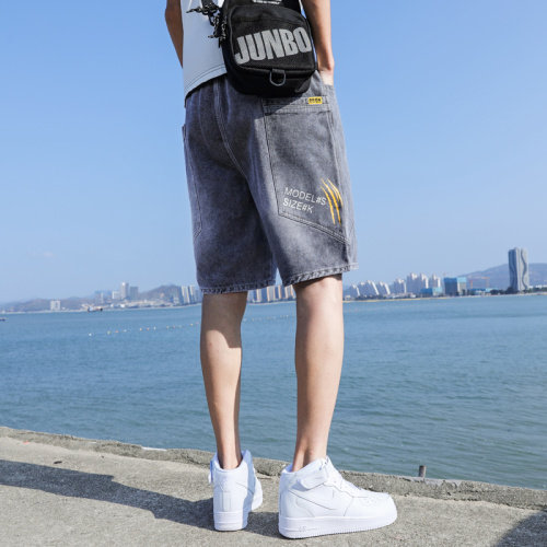 夏季韩版潮流男士牛仔裤男士休闲宽松大码五分裤D36-P40,男装牛仔裤,电商A128