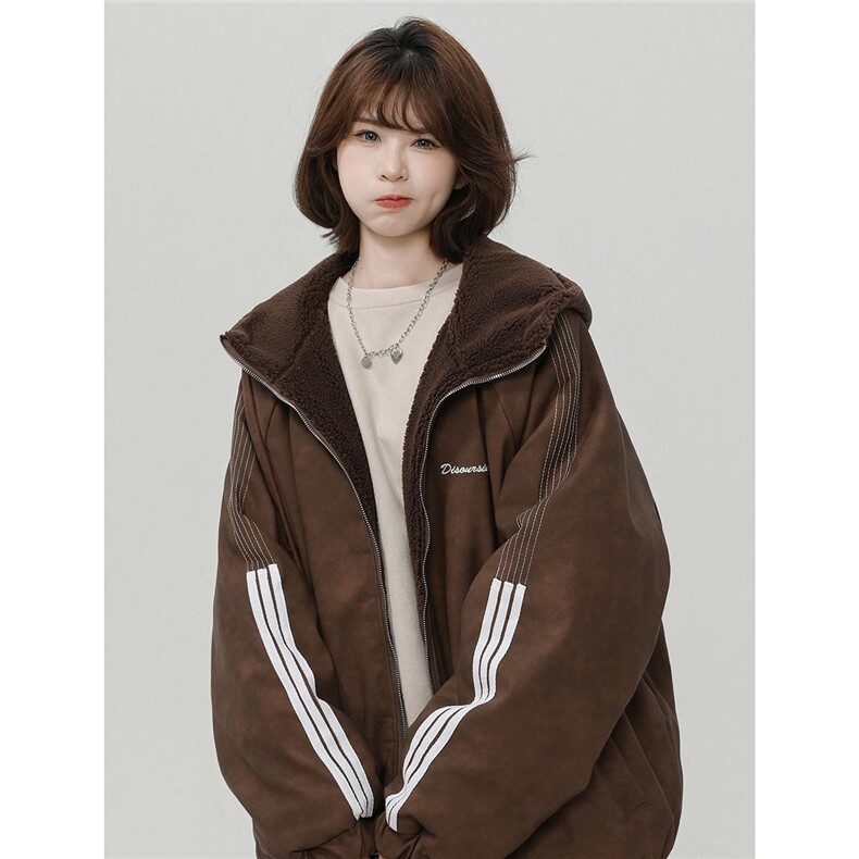 羊羔绒PU皮棉服男款冬季加绒加厚保暖棉袄美式高街棉衣M02/P118,男装夹克,星座206（原A221）