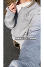 2025秋季新款潮流假两件卫衣男女同款叠穿打底衫-A1892TP35控58，男装T恤，电商B241
