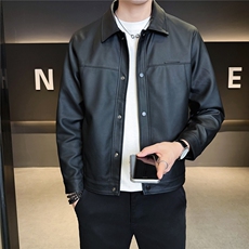 加绒加厚皮衣外套男款秋冬季2025新款潮流皮夹克A313-9916-P145，男装夹克，电商A313