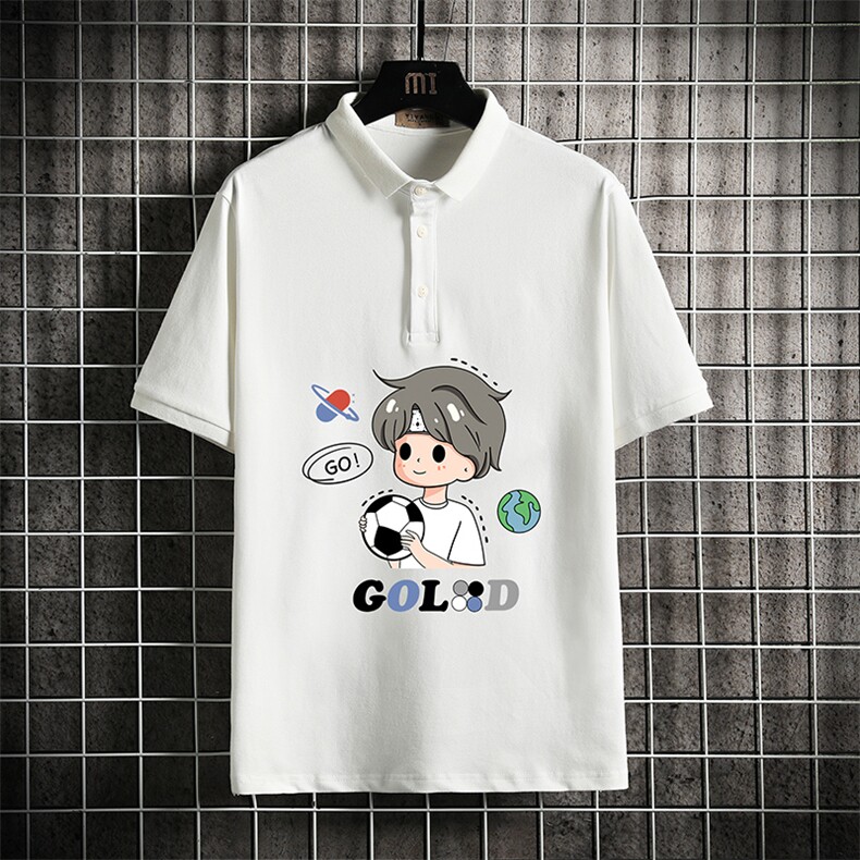 PL57207-P35翻领短袖polo衫男大码胖子半袖t恤男有领保罗衫网格，男装Polo衫，电商A040A