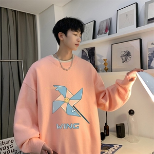 控78 假两件毛衣男大码加绒针织衫男毛线衣M80112-P55  加绒P70图片