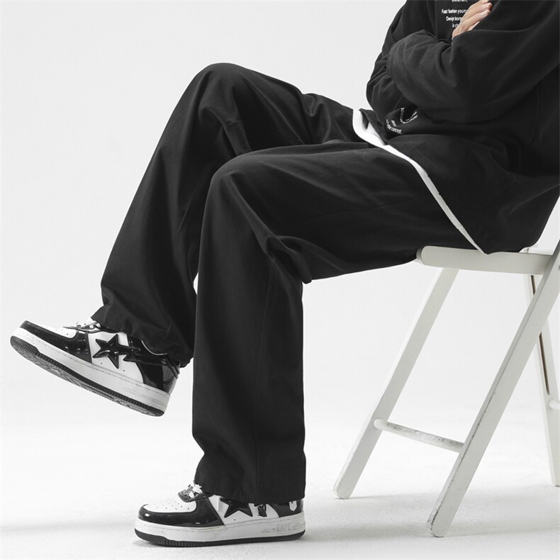 爆潮流时尚纯色休闲长裤抗皱百搭高级感灰束脚K660特批38,男装休闲裤,星座718-1