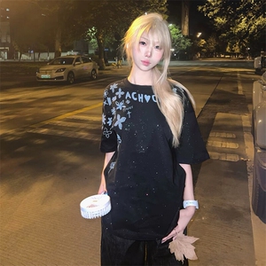 万针全刺绣工艺抖音得物高品质260克重磅纯棉双纱美式高街短袖T恤图片
