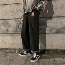 NK44237-P38 直筒牛仔裤男士大码宽松九分裤男休闲长裤子男图片
