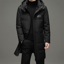 2023冬季纯色长款羽绒服厚款保暖鸭绒休闲外套男装ZELD9825-P355,男装羽绒服,电商B212（原钱塘6029）