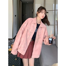 Q05-P58美式复古机车服男女2025春秋新款复古港风高级感气质，男装工装外套，电商B323A