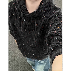 美式复古男女针织连帽卫衣秋冬季加厚毛绒外套SYT20P62，女装短外套，星座1112-1