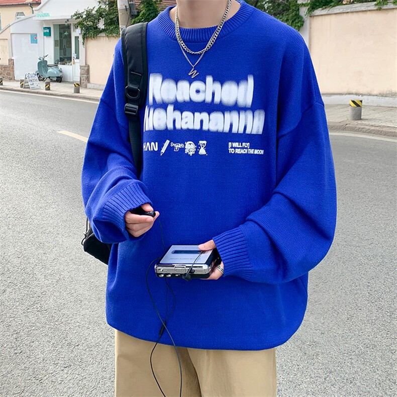 抖音供货、现货非烫画秋冬圆领毛衣宽松打底衫D223A-MY2201-P55,男装针织衫/毛衣,电商019-1