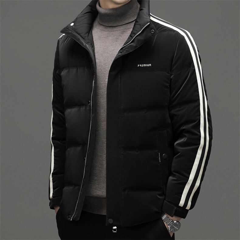 羽绒服男冬季新款中年男士立领休闲上衣2023新款加厚保暖男装外套,男装羽绒服,电商B212（原钱塘6029）