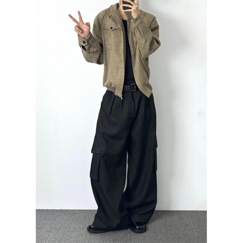 cleanfit法式小香风千鸟格外套男美拉德高级感美式复古哈灵顿夹克,男装夹克,星座1007（原301D）