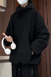 JK9082/P65秋装新款防风防水冲锋衣夹克男潮宽松大码上衣外套图片