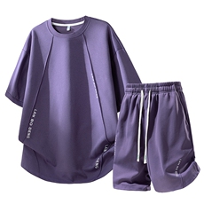 【现货】夏季潮牌青少年短袖t恤短裤套装TZ888118特P45控88，男装牛仔裤，电商A309