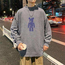 半高领毛衣男士大码针织衫男毛线衣男M18242-P45加绒款-P65，男装针织衫/毛衣，电商A040