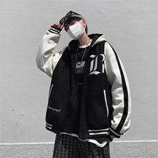 春季美式街头嘻哈连帽开衫夹克刺绣外套百搭潮牌棒球服WT245-p65，男装夹克，星座1008-1