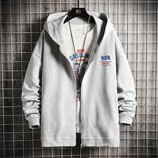 KS21014-P38加绒款-P43连帽开衫卫衣男运动外套大码班服网格，男装卫衣，电商A040A