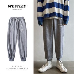 港风休闲裤男韩版印花宽松潮流束脚裤百搭运动卫裤NK03-P50图片