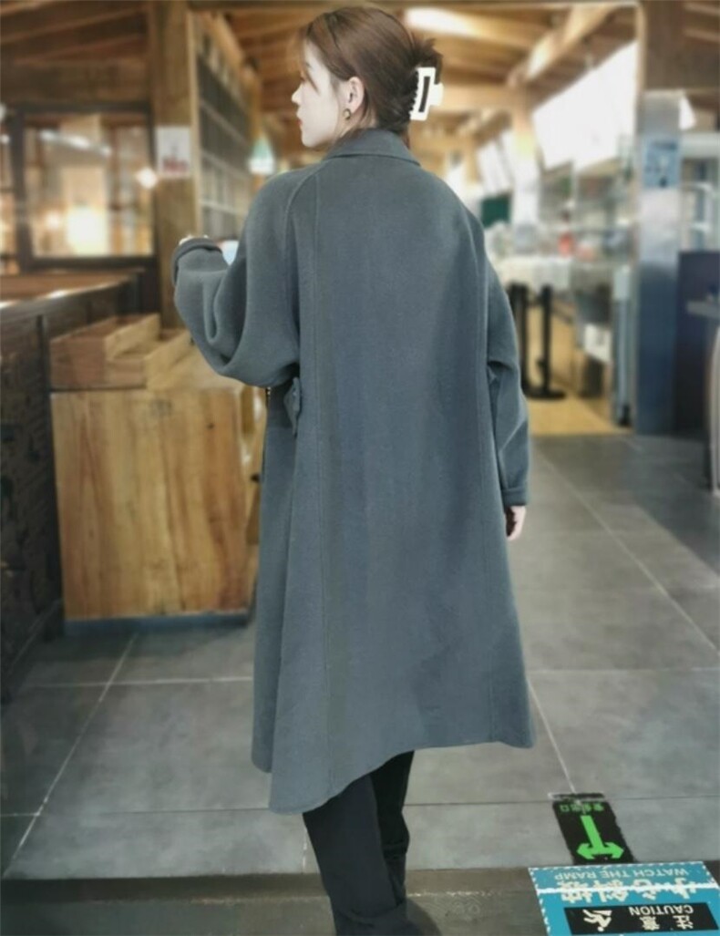 2021双面羊绒大衣修身，其它，时戴衣人