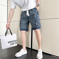 301A-1DK13P58控78店主风社会小伙风夏季工装牛仔五分短裤，男装牛仔裤，星座301A-1