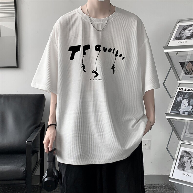 华夫格t恤男短袖男大码五分袖HT73449-P22,男装T恤,电商A040