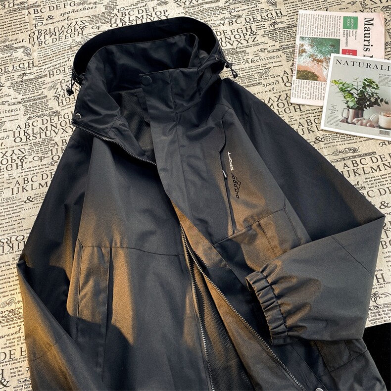 港风连帽冲锋衣情侣外套防风防水登山服撞色夹克男JH-JK1818-P50,男装夹克,星座717