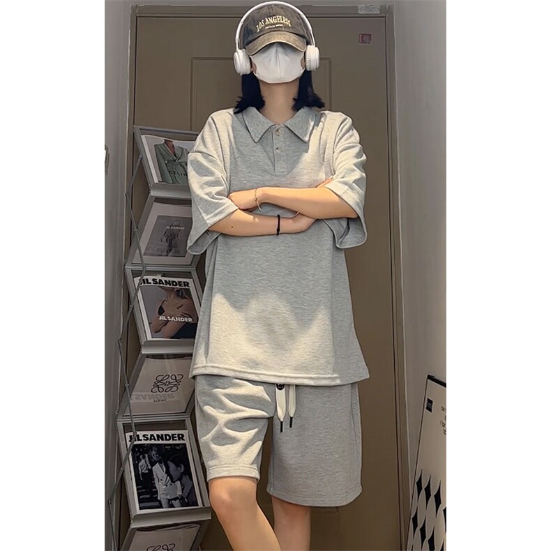 polo衫休闲大码情侣短袖套装T3520上衣26-DK8511裤子21【特价】,男装T恤,电商A007