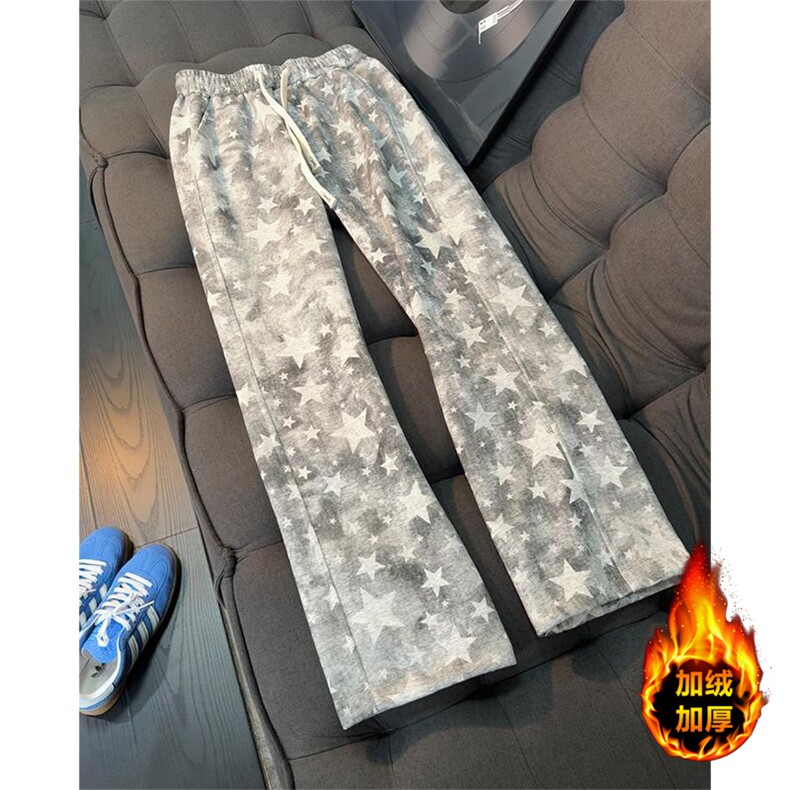 KZ11R-P45加绒55原版现货！美式星星卫衣男休闲裤子垂感运动裤,女装休闲裤,星座215-1