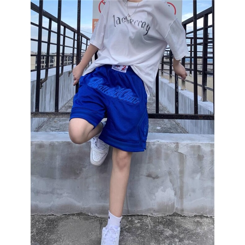 夏季新款美式潮牌刺绣运动透气篮球短裤五分裤男宽松百搭休闲裤,男装牛仔裤,星座1210-1
