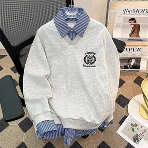 美式学院风假两件情侣卫衣男女春秋设计感长袖上衣外套WB446-P53图片
