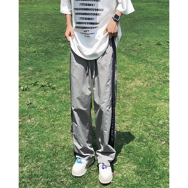 夏季薄款户外速干条纹休闲裤男士宽松直筒百搭运动裤,男装休闲裤,星座410-7
