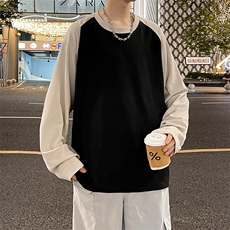 美式圆领卫衣男春秋季潮流宽松撞色插肩长袖外套WY0321-P35，女装短外套，星座308B-2