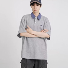 polo衫翻领短袖t恤夏季美式宽松设计感小众假两件上衣JTA01-P40，男装T恤，星座208-5