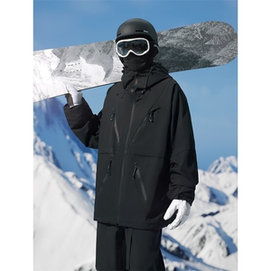 冬新防风防水拉链魔术贴滑雪服中性加绒加厚时尚夹克外套M19-P180图片