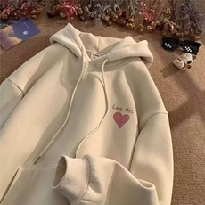 美式复古潮牌爱心形连帽卫衣25@秋冬休闲慵懒风上衣5236-P43网图，男装卫衣，电商B245