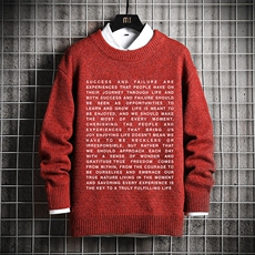 加厚加绒毛衣男大码毛线衣男针织衫M19351-P45加绒款-P65网格，男装针织衫/毛衣，电商A040A