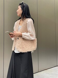 韩版60羊毛马甲图片