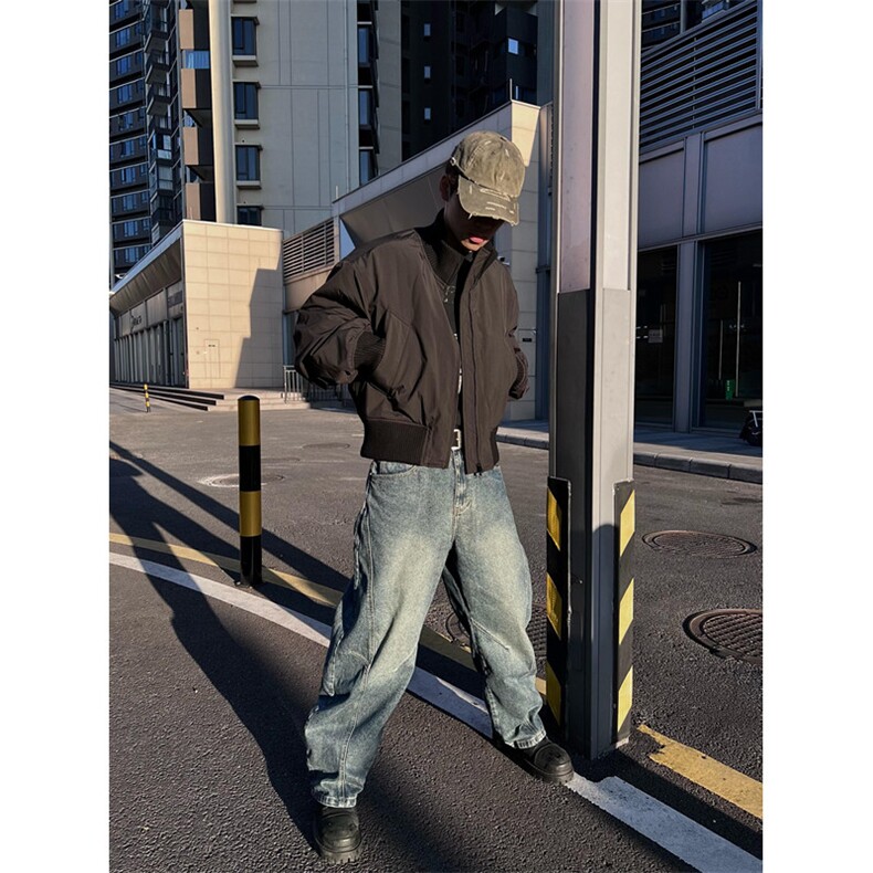 时尚潮流日系ins流行百搭飞行员夹克棉服男秋冬款外套M2923,男装夹克,星座1116A（原606A-3）