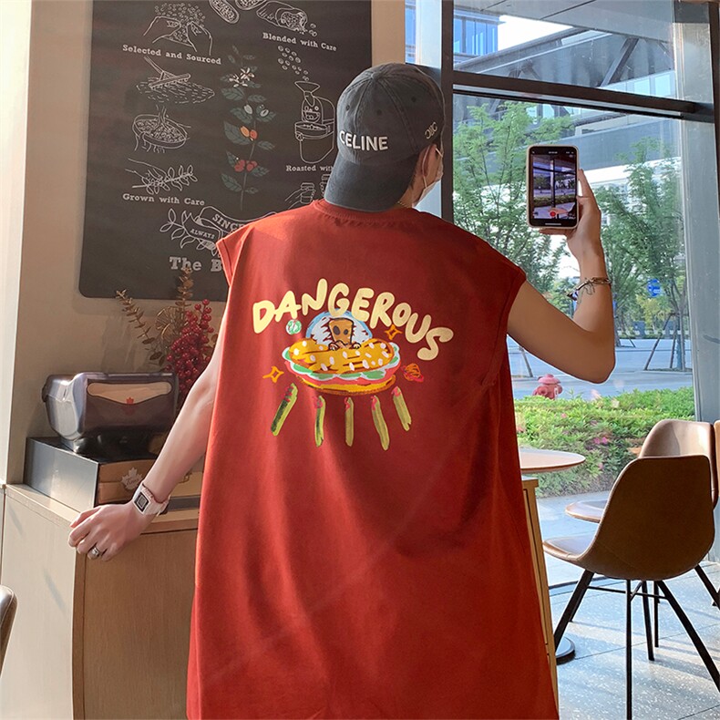 美式涂鸦直播抖音得物品质纯棉250克无袖背心T恤T2539P25控39，男装背心/马甲，电商C408-1(原B339-1)