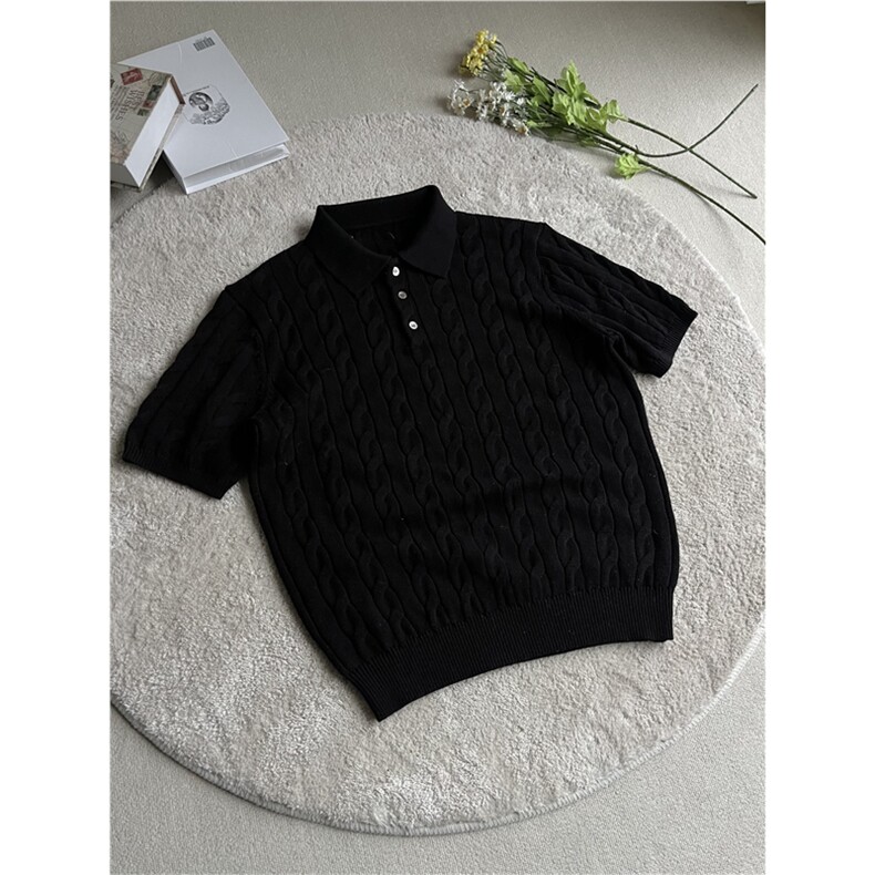 夏款男短袖POLO衫冰爽丝麻花针织衫T恤PL96P45,男装Polo衫,星座1013-1