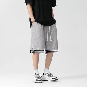 休闲运动短裤男士韩版潮拼色2024夏季新款ins宽松五分裤K5358-P47图片