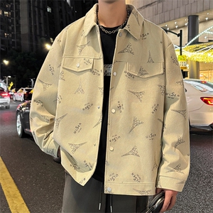 JK2508-P75 M-5XXL秋冬新款大码翻领灯芯绒休闲外套夹克 控129图片