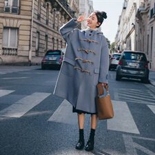 大货已出2020冬季新款牛角扣毛呢外套8605-7092（），女装毛呢外套，浙宝225