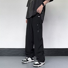 美式高街黑色工装裤子男直筒宽松休闲阔腿长裤MK2558-P38，男装休闲裤，星座1001-1