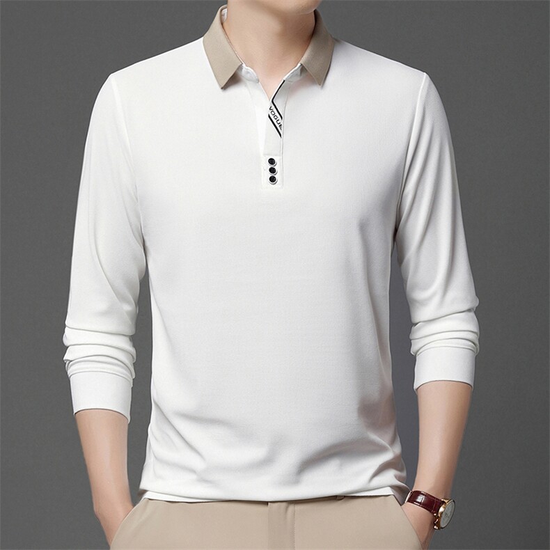 夏季男士短袖t恤休闲男装长袖中年爸爸春秋纯棉上衣服polo衫,男装T恤,钱塘6003（原4033）