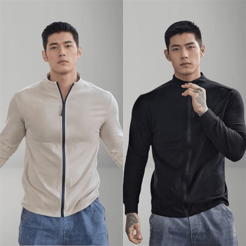 JY688-P35德绒开衫外套男女款健身运动训练服修身长袖打底衫,男装T恤,星座1501-3